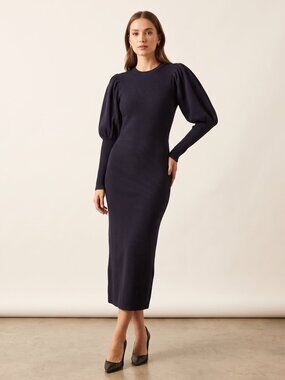 Toccin Violet Cable Midi Dress